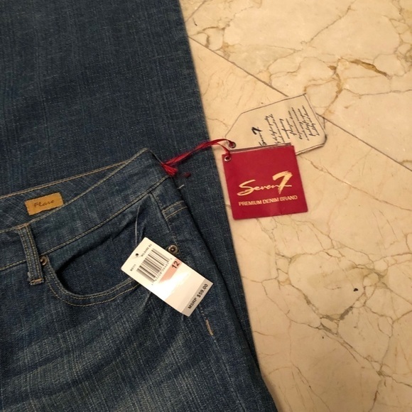 NWT Seven 7 Premium Denim Flare Jeans Size 12 - Picture 13 of 16